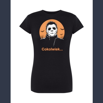 COKOLWIEK... T-shirt czarny  z nadrukiem