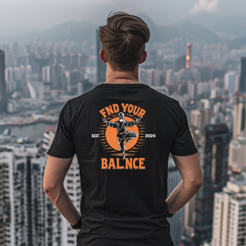 Find Your Balance T-shirt czarny z nadrukiem