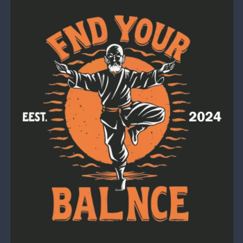 Find Your Balance T-shirt czarny z nadrukiem