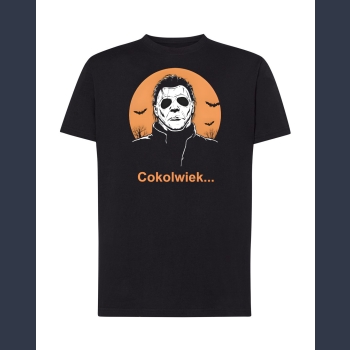 COKOLWIEK... T-shirt czarny  z nadrukiem