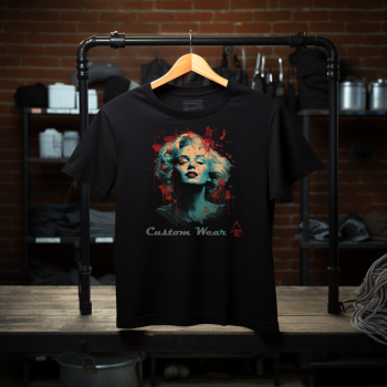 T-shirt czarna koszulka damska z nadrukiem Marilyn