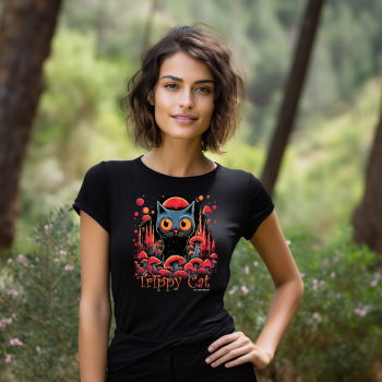 Trippy Cat #1 03 T-shirt z nadrukiem