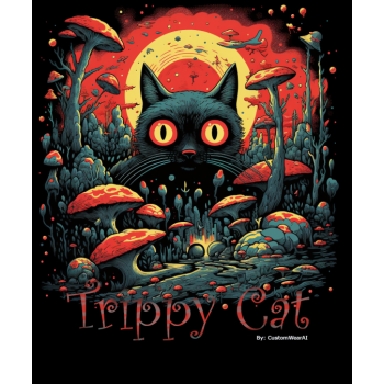 Trippy Cat #1 02 T-shirt z nadrukiem