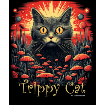 Trippy Cat #1 01 T-shirt z nadrukiem