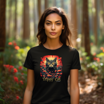 Trippy Cat #1 01 T-shirt z nadrukiem