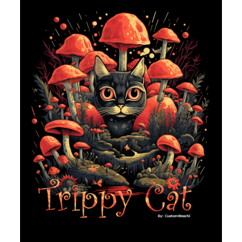 Trippy Cat #1 05 T-shirt z nadrukiem