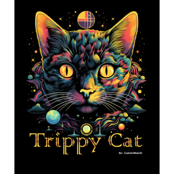 Trippy Cat #2 03 T-shirt z nadrukiem