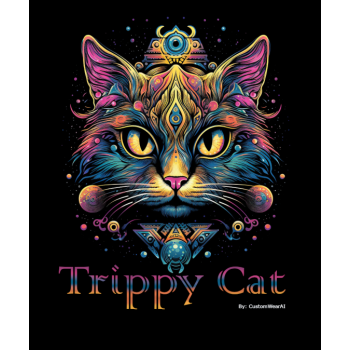 Trippy Cat #2 05 T-shirt z nadrukiem