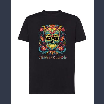 Calavera Colorida 03 T-shirt  czarny  z nadrukiem